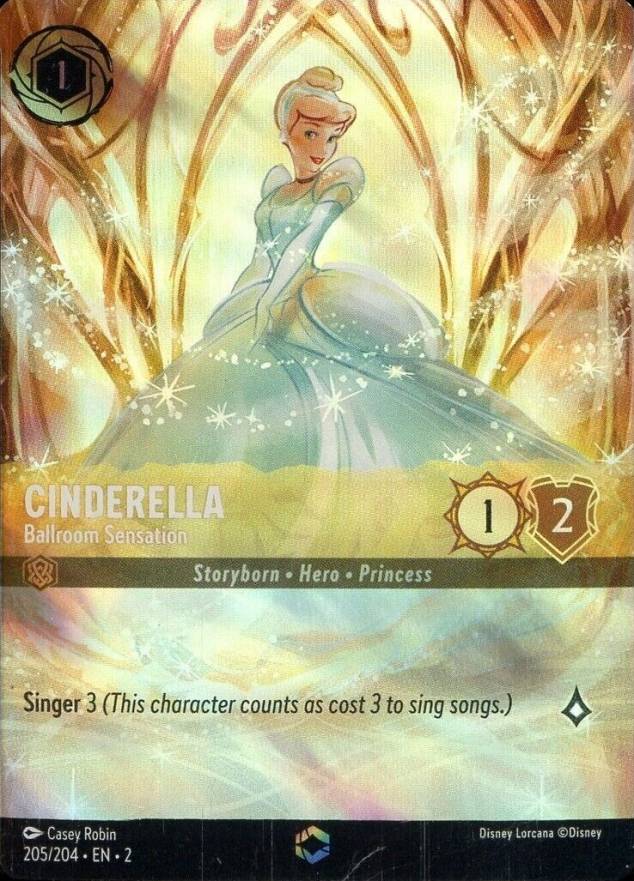 2023 Disney Lorcana EN 2-Rise of the Floodborn Cinderella - Ballroom Sensation #205 Non-Sports Card