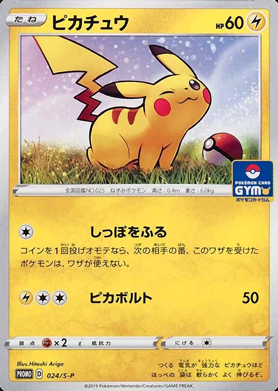 2019 Pokemon Japanese S Promo Pikachu #024 TCG Card