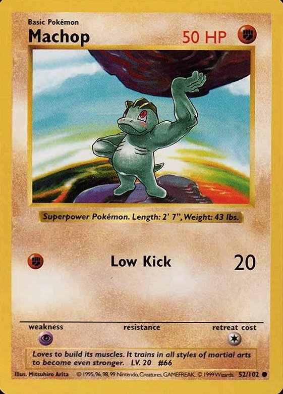 1999 Pokemon Game Machop #52 TCG Card