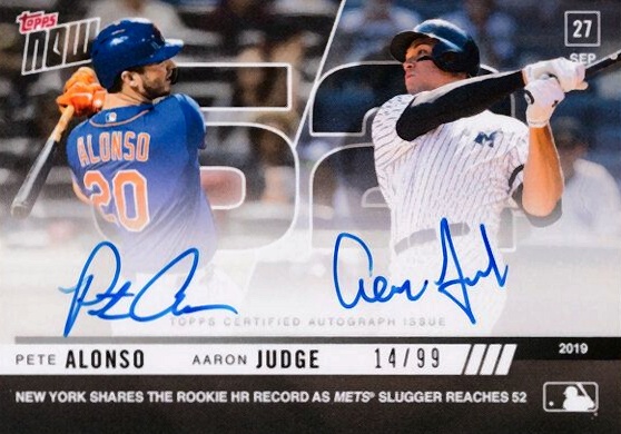 2019 Topps Now Aaron Judge/Pete Alonso #906A Baseball Card