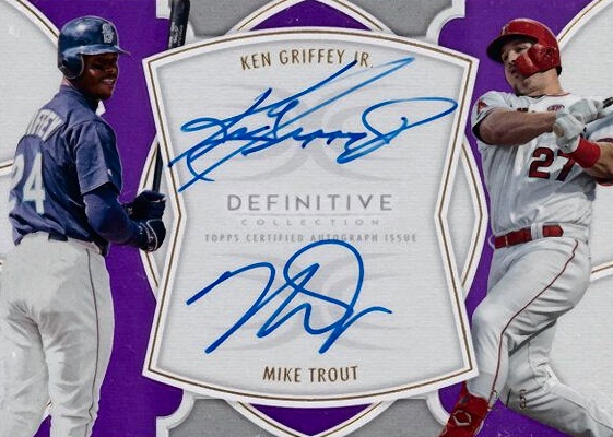 2020 Topps Definitive Collection Dual Autograph Collection Ken Griffey Jr./Mike Trout #GT Baseball Card