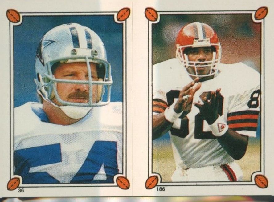 1987 Topps Stickers White/Newsome #36/186 Football Card