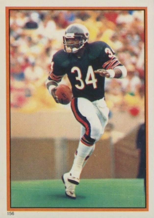 1985 Topps Stickers Walter Payton #156 Football Card