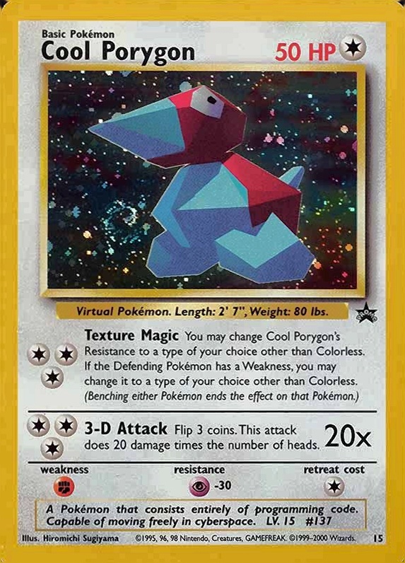 2000 Pokemon Promo Black Star Cool Porygon-Holo #15 TCG Card