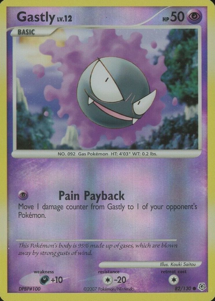 2007 Pokemon Diamond & Pearl Gastly #82 TCG Card