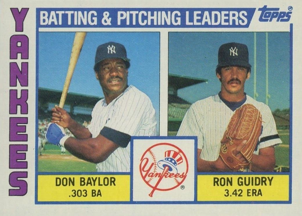 1984 Topps Yankees Batting & Pitching Leaders #486 Baseball Card