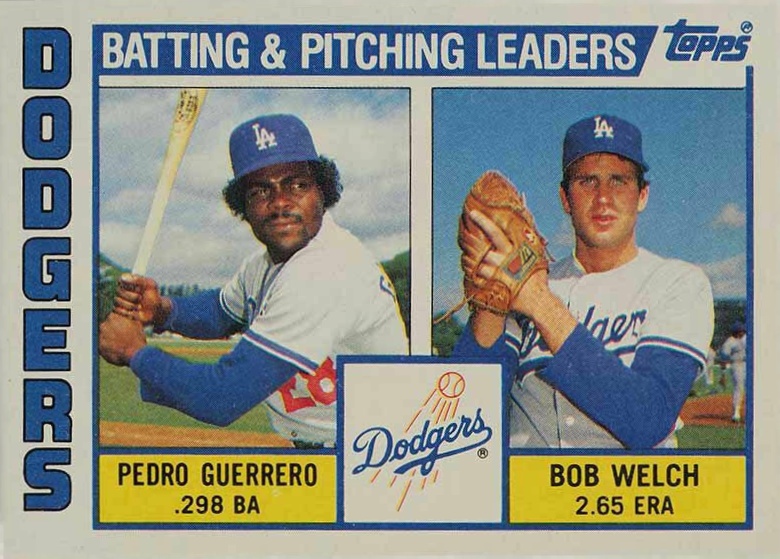 1984 Topps Dodgers Batting & Pitching Leaders #306 Baseball Card