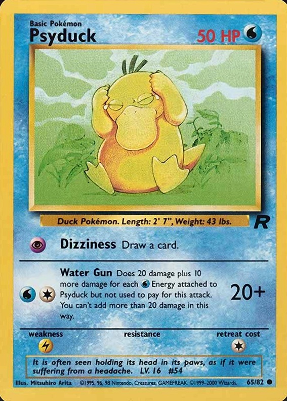 2000 Pokemon Rocket Psyduck #65 TCG Card