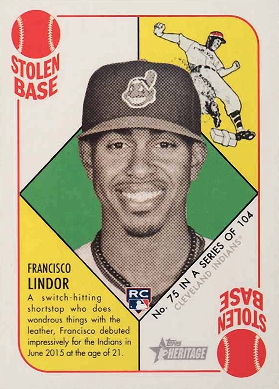 2015 Topps Heritage '51 Collection Francisco Lindor #75 Baseball Card