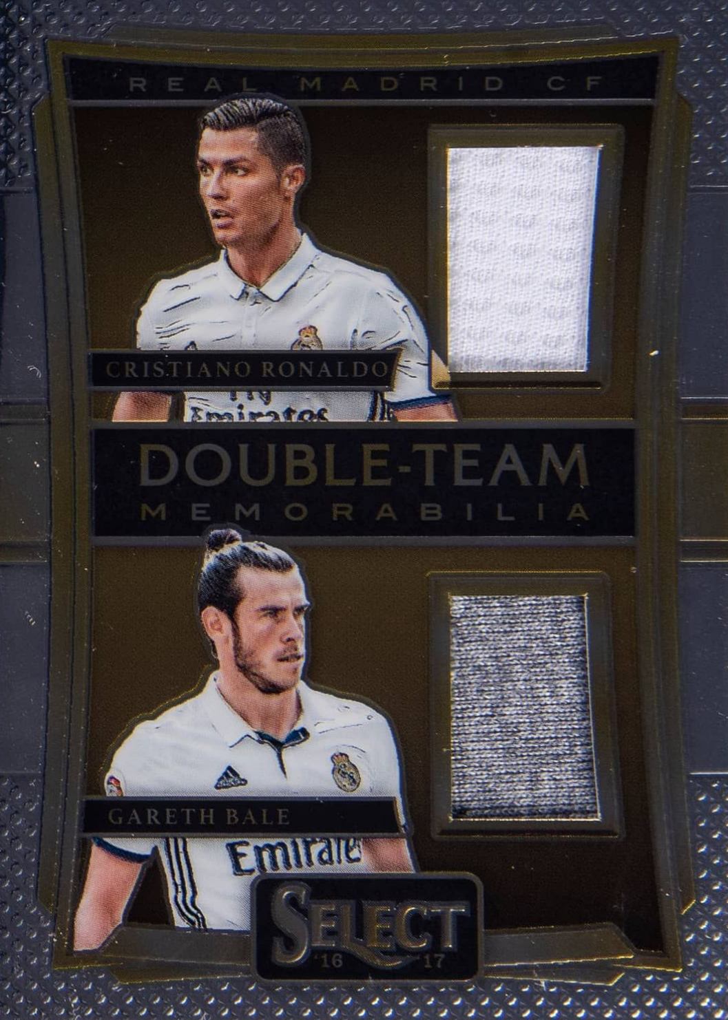 2016 Panini Select Double Team Memorabilia Cristiano Ronaldo/Gareth Bale #DT-RB Soccer Card