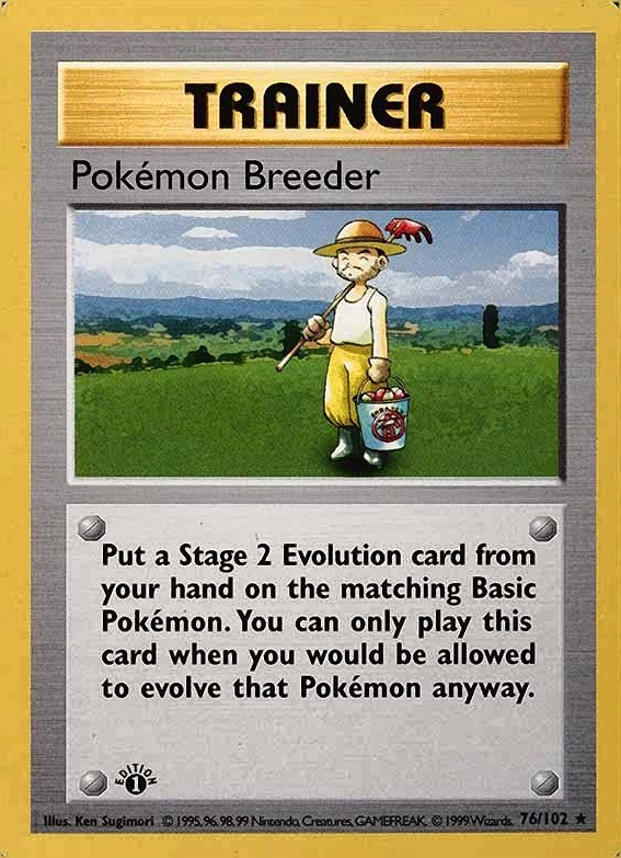 1999 Pokemon Game Pokemon Breeder #76 TCG Card