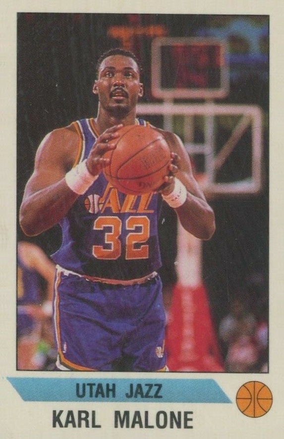 1990 Panini Sticker Karl Malone #49 Basketball Card