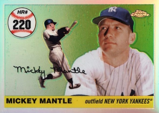 2007 Topps Chrome Mantle Home Run History Mickey Mantle #220 Baseball Card