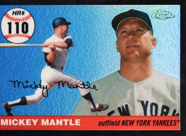 2006 Topps Chrome Mantle Home Run History Mickey Mantle #110 Baseball Card