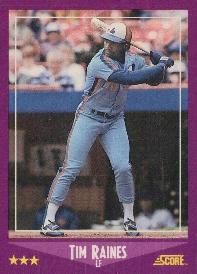 1988 Score Tim Raines #3 Baseball Card
