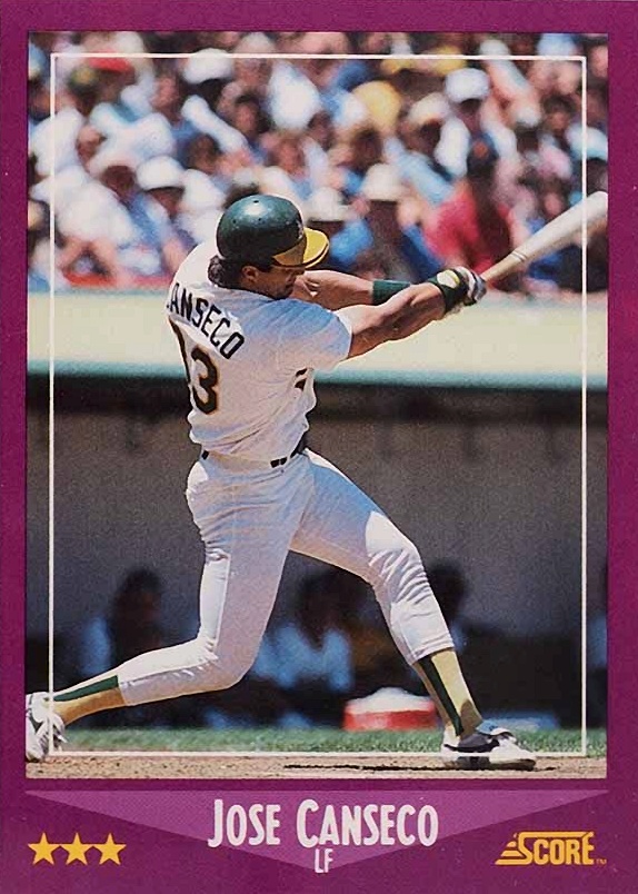 1988 Score Jose Canseco #45 Baseball Card
