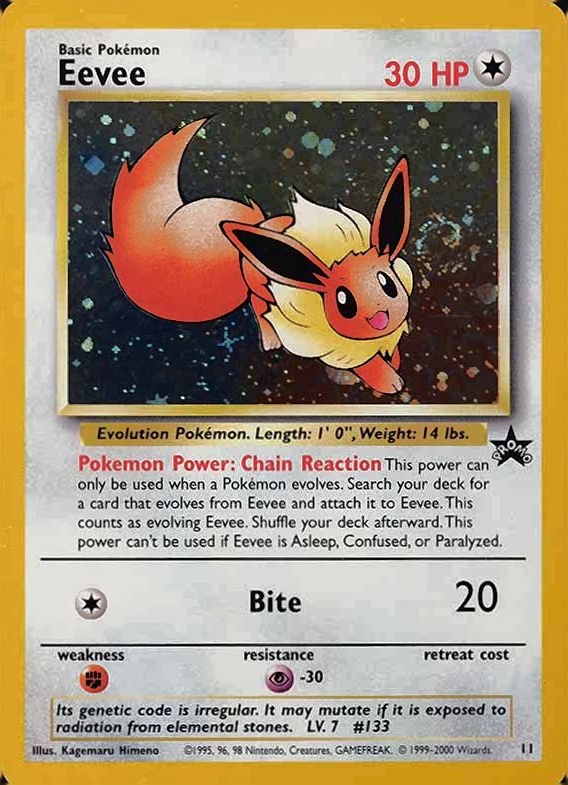 2000 Pokemon Promo Black Star Eevee-Holo #11 TCG Card