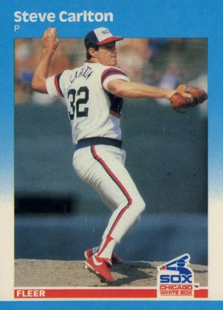 1987 Fleer Glossy Steve Carlton #490 Baseball Card