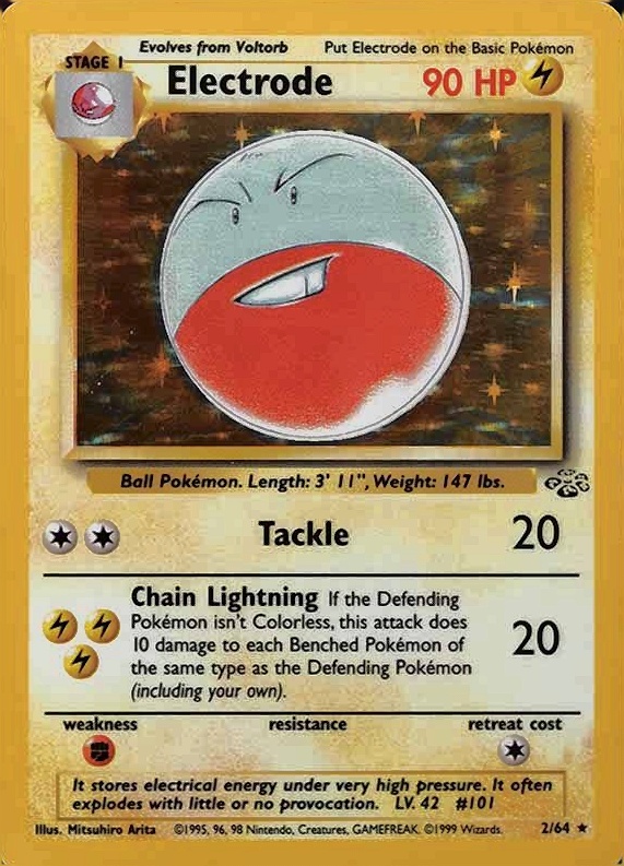1999 Pokemon Jungle Electrode-Holo #2 TCG Card