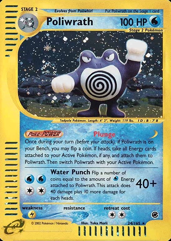 2002 Pokemon Expedition Poliwrath-Holo #24 TCG Card