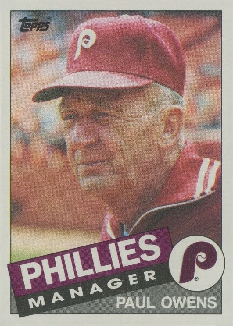 1985 Topps Paul Owens #92 Baseball Card