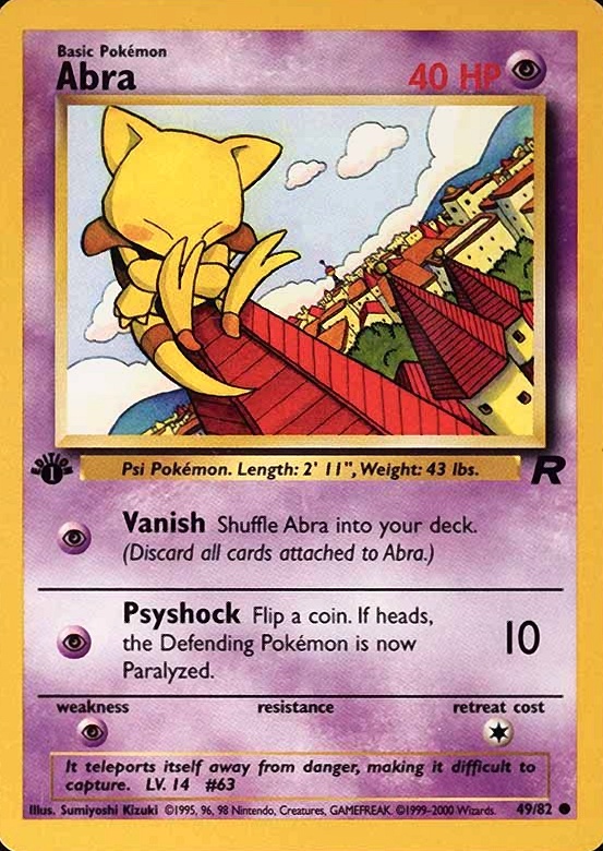 2000 Pokemon Rocket Abra #49 TCG Card