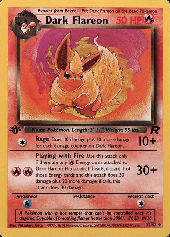 2000 Pokemon Rocket Dark Flareon #35 TCG Card