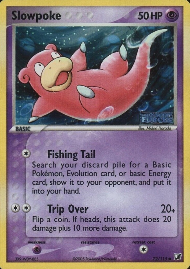 2005 Pokemon EX Unseen Forces Slowpoke-Reverse Foil #72 TCG Card