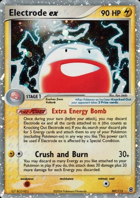2004 Pokemon EX Fire Red & Leaf Green Electrode EX-Holo #107 TCG Card