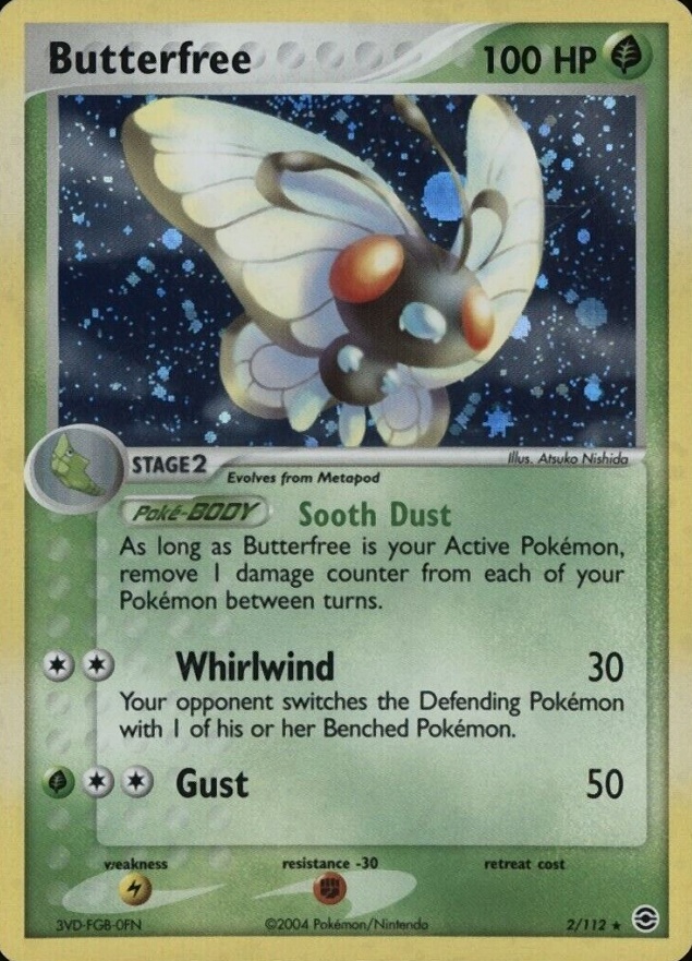 2004 Pokemon EX Fire Red & Leaf Green Butterfree-Holo #2 TCG Card