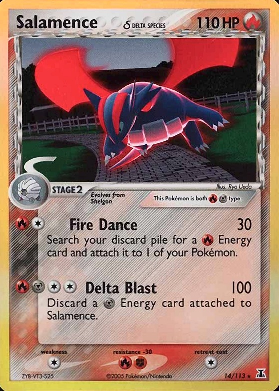 2005 Pokemon EX Delta Species Salamence-Holo #14 TCG Card