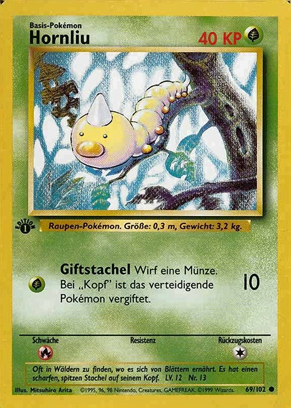 1999 Pokemon German  Hornliu #69 TCG Card