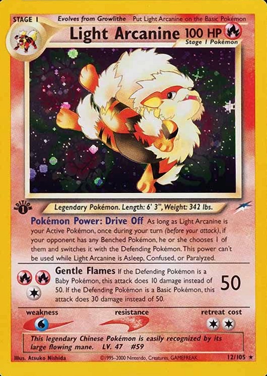 2002 Pokemon Neo Destiny  Light Arcanine-Holo #12 TCG Card