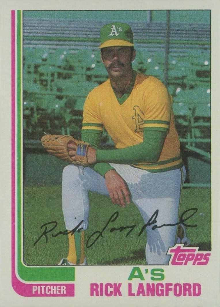 1982 Topps Rick Langford #454 Baseball Card