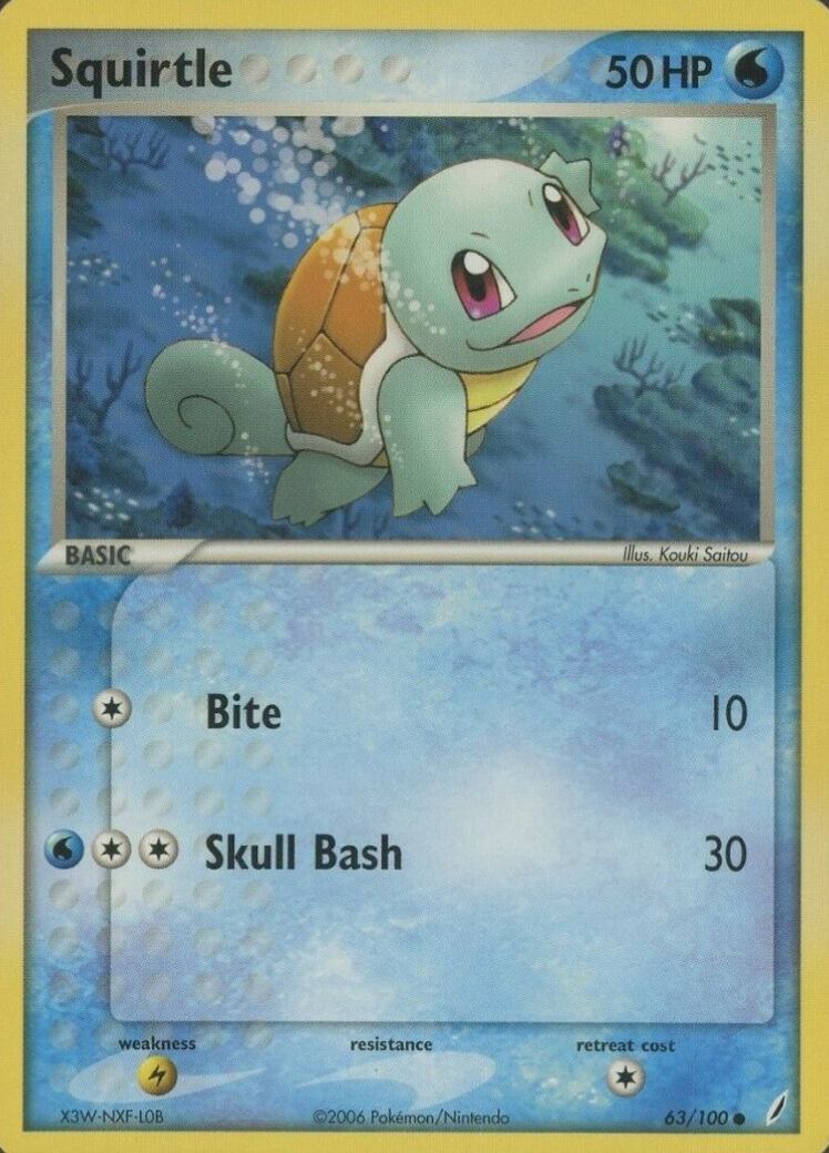 2006 Pokemon EX Crystal Guardians Squirtle #63 TCG Card