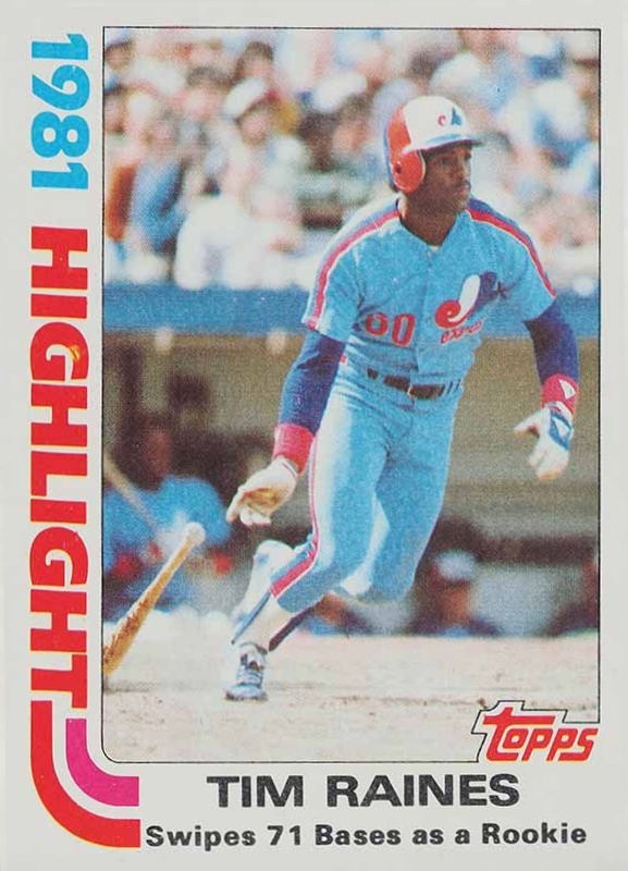 1982 Topps Tim Raines #3 Baseball Card
