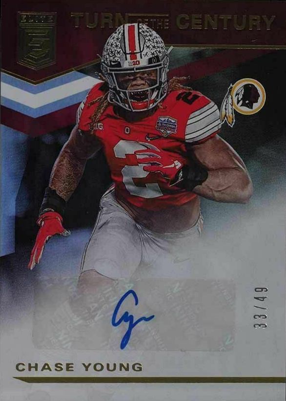 2020 Panini Donruss Elite Turn of the Century Autographs Chase Young #TCCHY Football Card