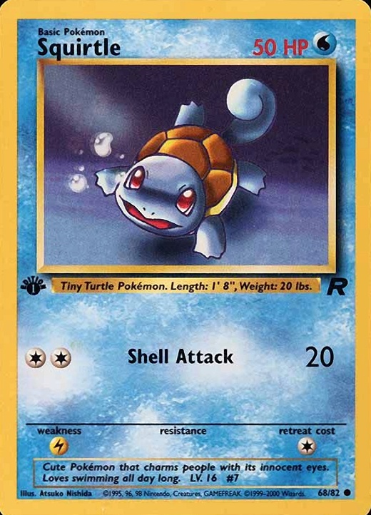 2000 Pokemon Rocket Squirtle #68 TCG Card