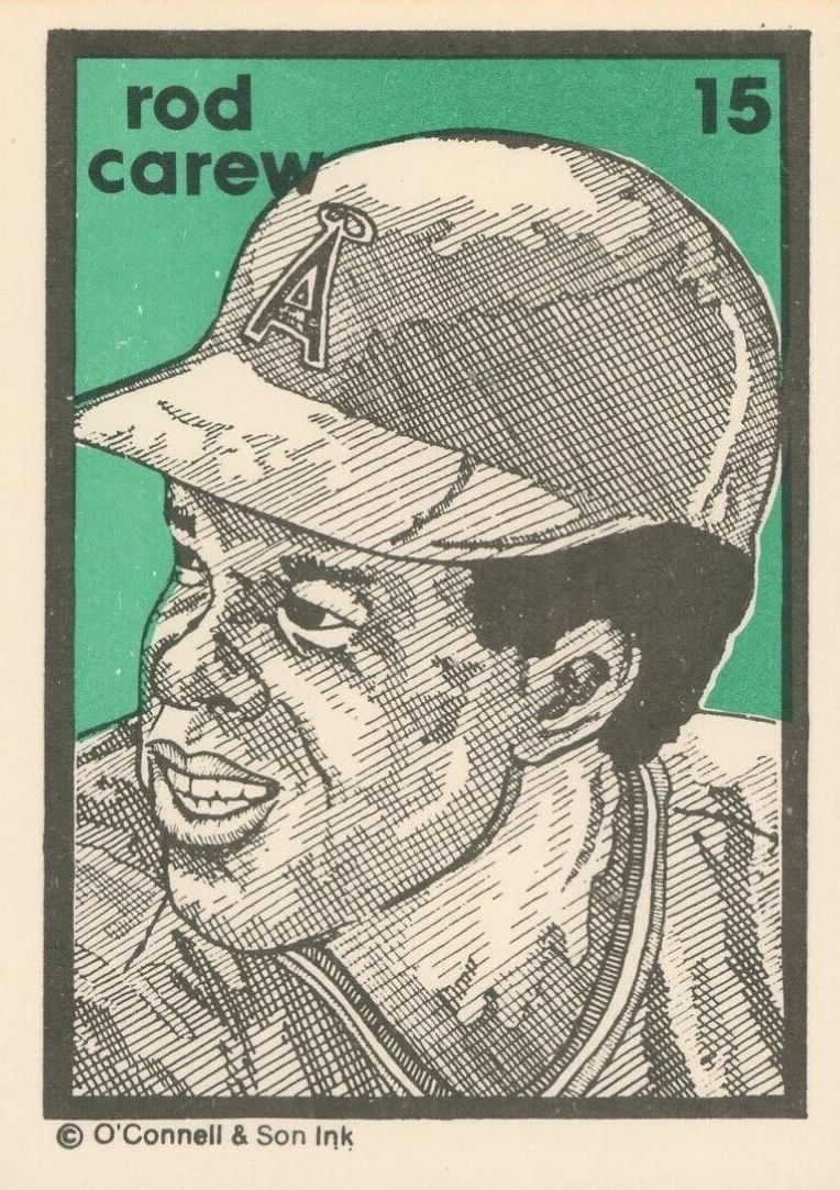 1984 O'Connell & Son Ink Mini Prints Rod Carew #15 Baseball Card