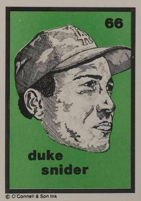1984 O'Connell & Son Ink Mini Prints Duke Snider #66 Baseball Card