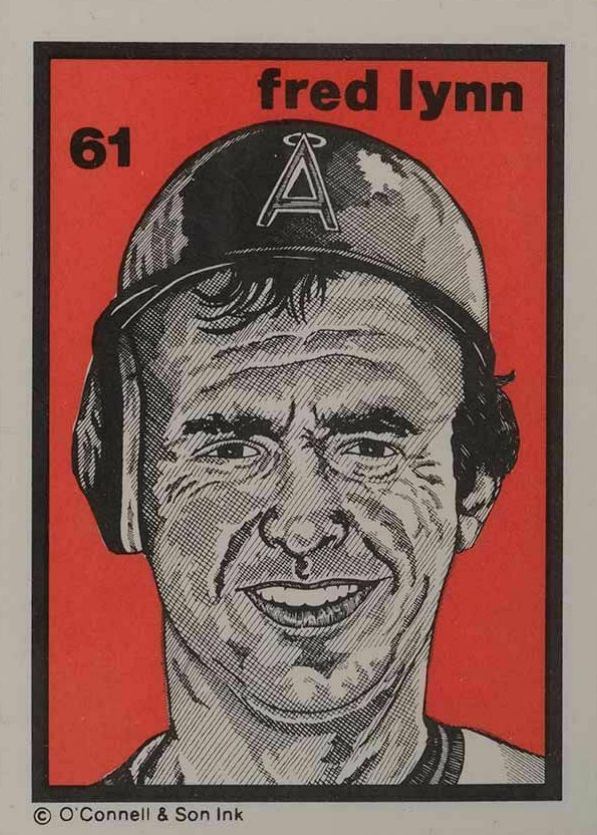 1984 O'Connell & Son Ink Mini Prints Fred Lynn #61 Baseball Card