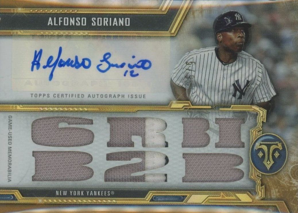 2020 Topps Triple Threads Autograph Relics Alfonso Soriano #AS4 Baseball Card