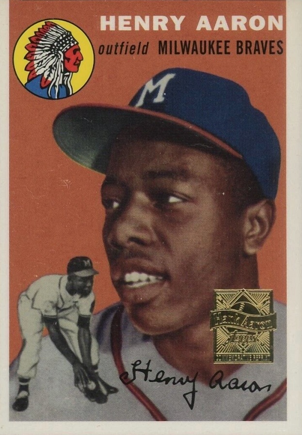 2000 Topps Hank Aaron 1954 Topps Reprint #1 Baseball Card