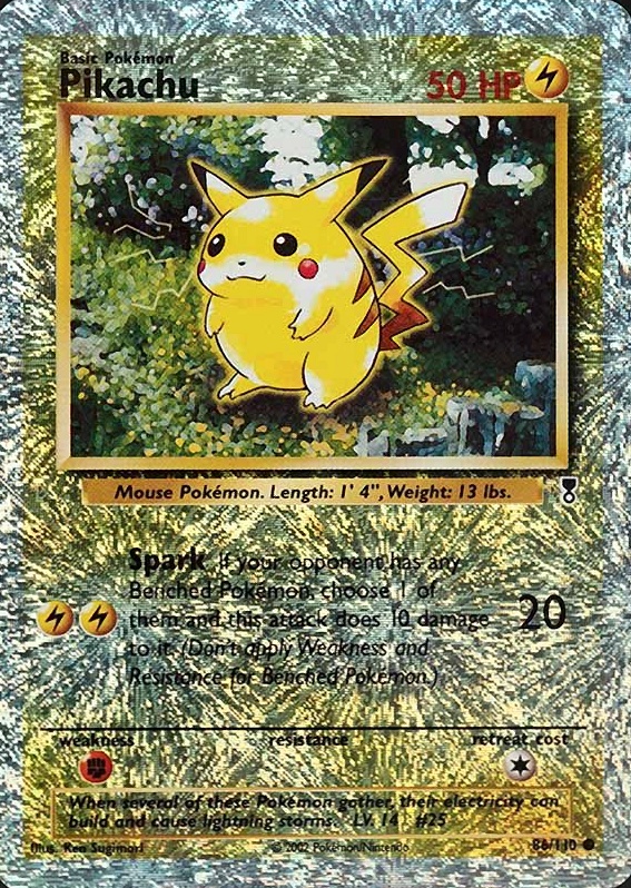 2002 Pokemon Legendary Collection  Pikachu-Reverse Foil #86 TCG Card