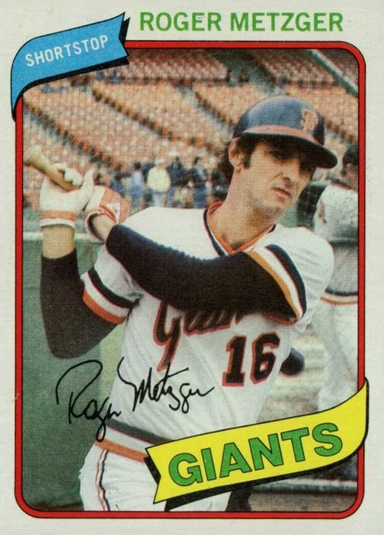 1980 Topps Roger Metzger #311 Baseball Card