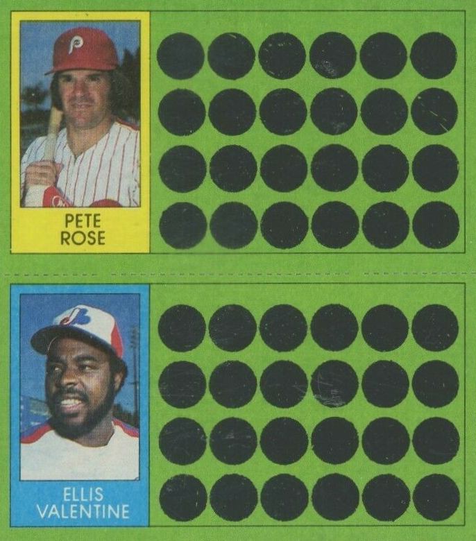 1981 Topps Scratch-Offs Ellis Valentine/Pete Rose # Baseball Card