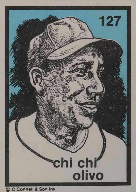 1984 O'Connell & Son Ink Mini Prints Chi Chi Olivo #127 Baseball Card