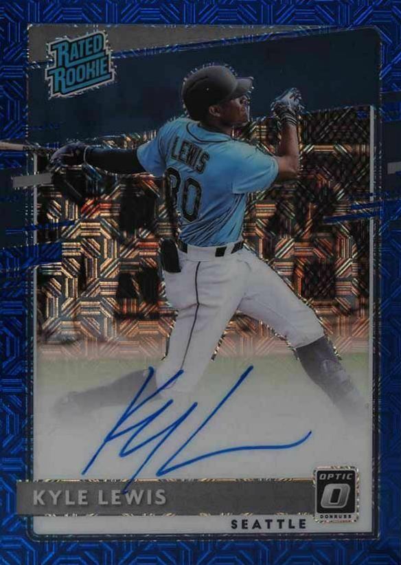 2020 Panini Donruss Optic Rated Rookies Signatures Kyle Lewis #RRSKL Baseball Card