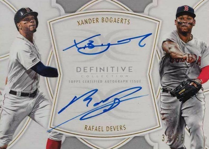 2020 Topps Definitive Collection Dual Autograph Collection Rafael Devers/Xander Bogaerts #BD Baseball Card