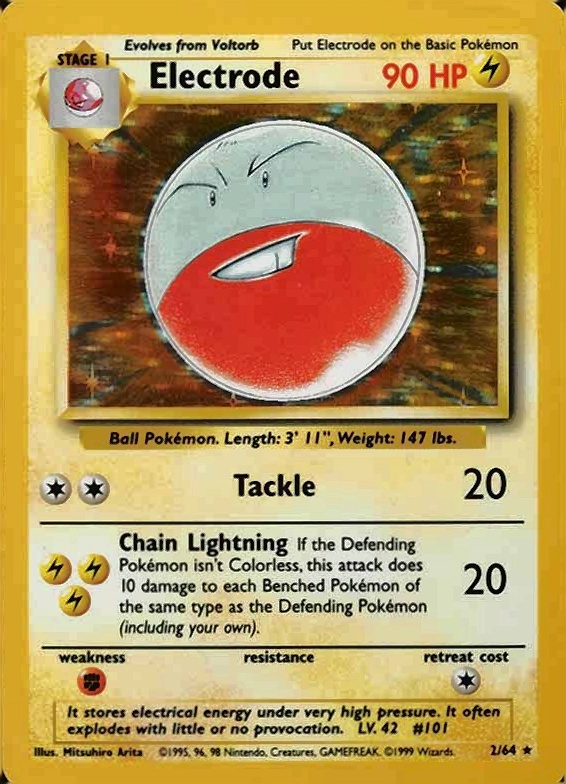 1999 Pokemon Jungle Electrode-Holo #2 TCG Card